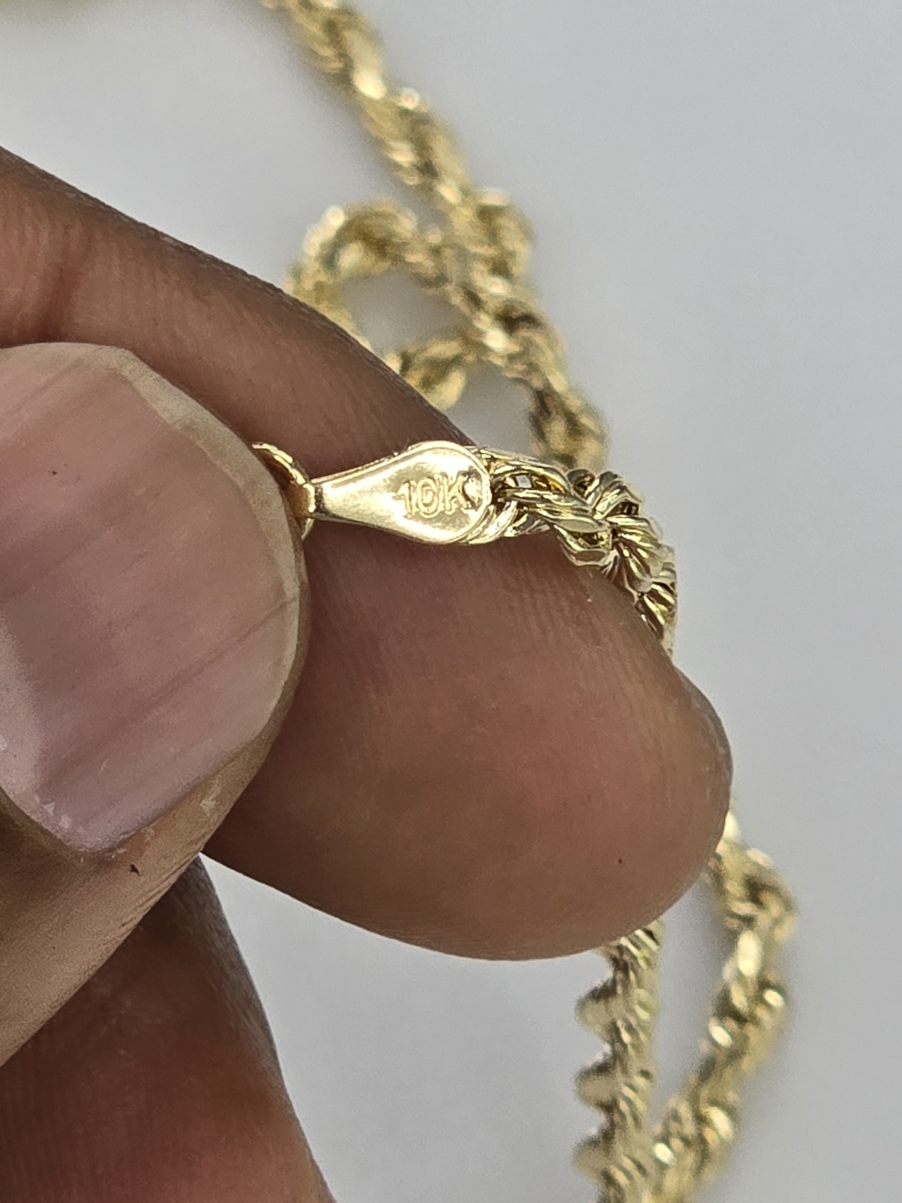 10k Real Gold Rope Chain 3.3mm 20 Inches - Picture 4 of 9